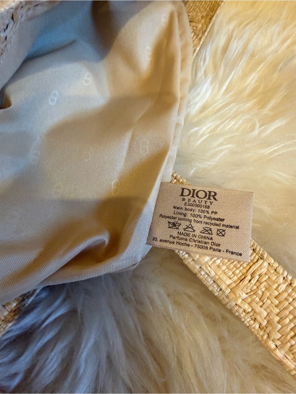 Dior | Bags | Nwt Dior Beauty Beige Woven Diamond Pattern Large Tote ...